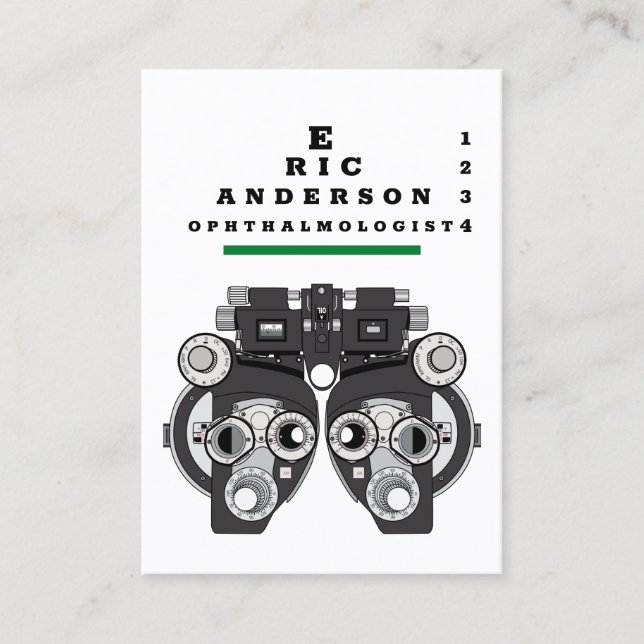 Eye Care Specialist Phoropter Business Card (Front)