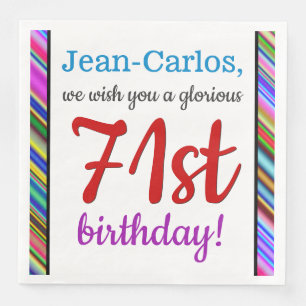Eye-Catching 71st Birthday Paper Napkins