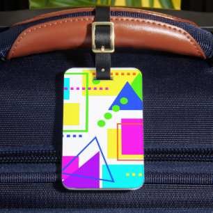 EYE-CATCHING 80S FASHION COLORFUL SHAPE PATTERN LUGGAGE TAG