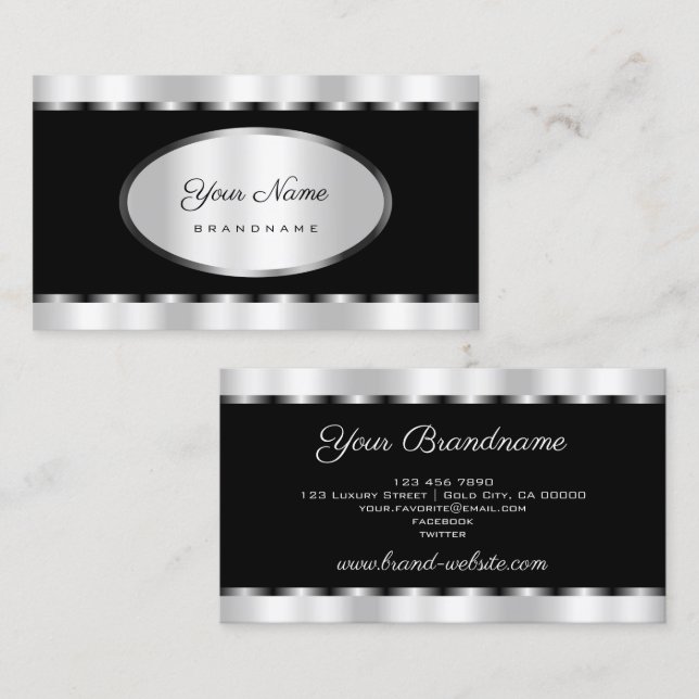 Eye Catching Black and Silver Coloured Professiona Business Card (Front/Back)