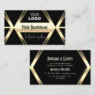 Eye Catching Black Light Golden with Logo Elegant Business Card