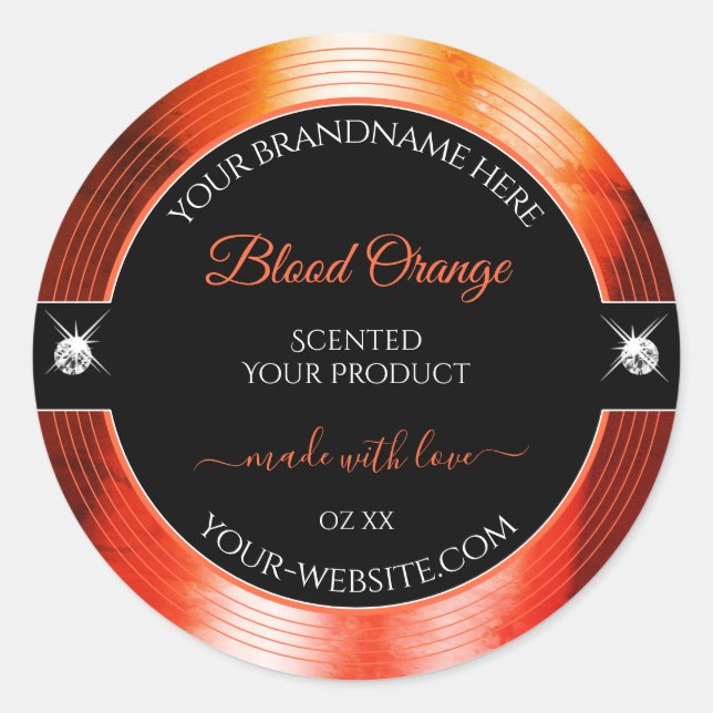 Eye Catching Black Orange Brilliants Product Label (Front)