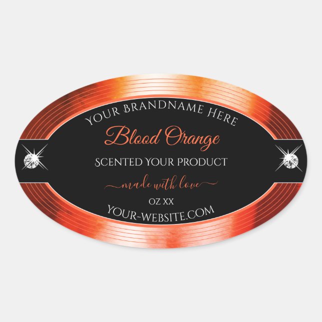 Eye Catching Black Orange Brilliants Product Label (Front)