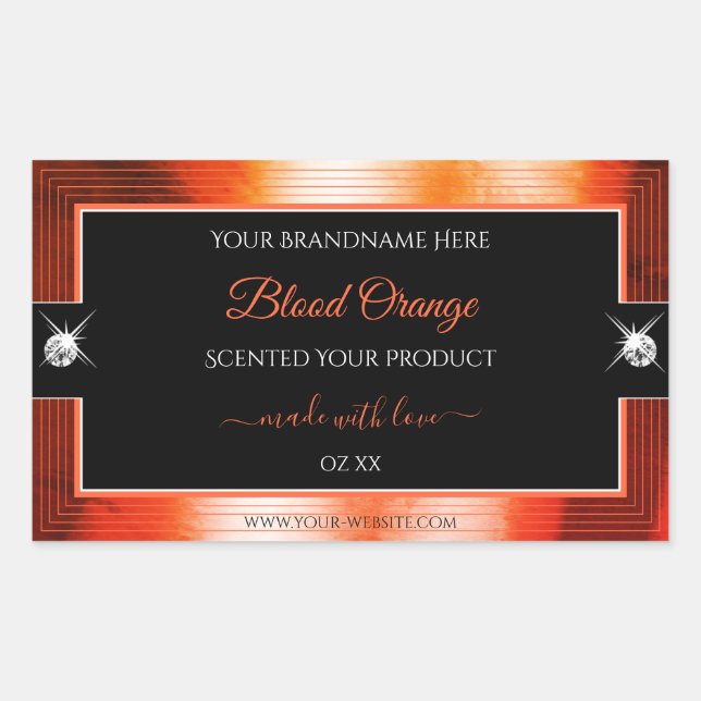 Eye Catching Black Orange Brilliants Product Label (Front)