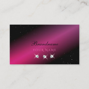 Eye Catching Black Pink Sparkle Diamonds Stylish Business Card