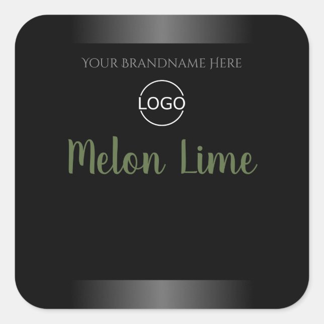 Eye Catching Black White Product Labels Add Logo (Front)