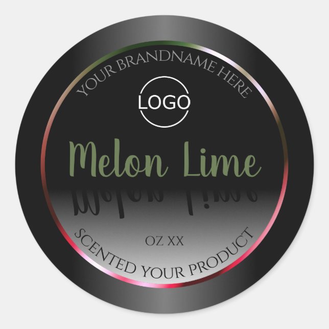 Eye Catching Black White Product Labels Add Logo (Front)