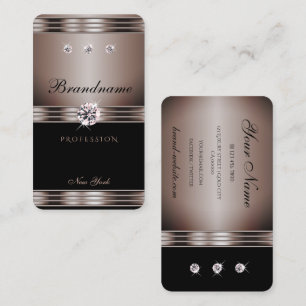 Eye Catching Black with Blush Shimmer Rhinestones Business Card