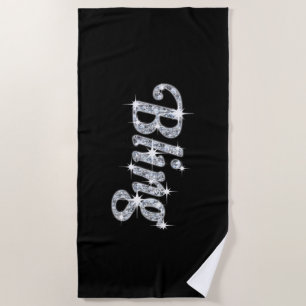 Eye catching Bling text diamond sparkle Beach Towel
