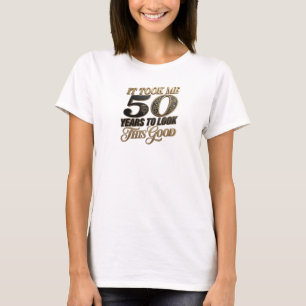 Eye-Catching Blue TOOK 50 YEARS GOOD Custom T-Shirt