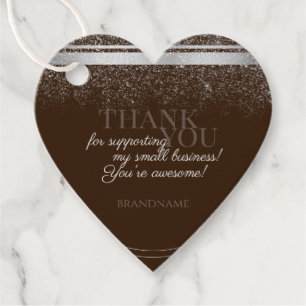 Eye Catching Brown and Silver Packaging Thank You Favour Tags