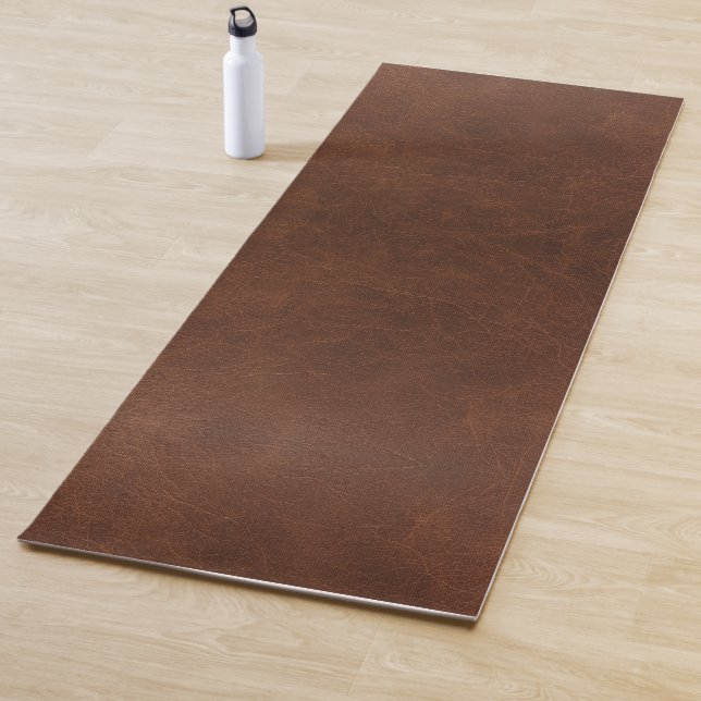 Eye Catching Brown Leather Texture Non Slip Yoga Mat (In Situ)