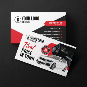 Eye-Catching Car Dealership Car Rental Car Hire  Business Card