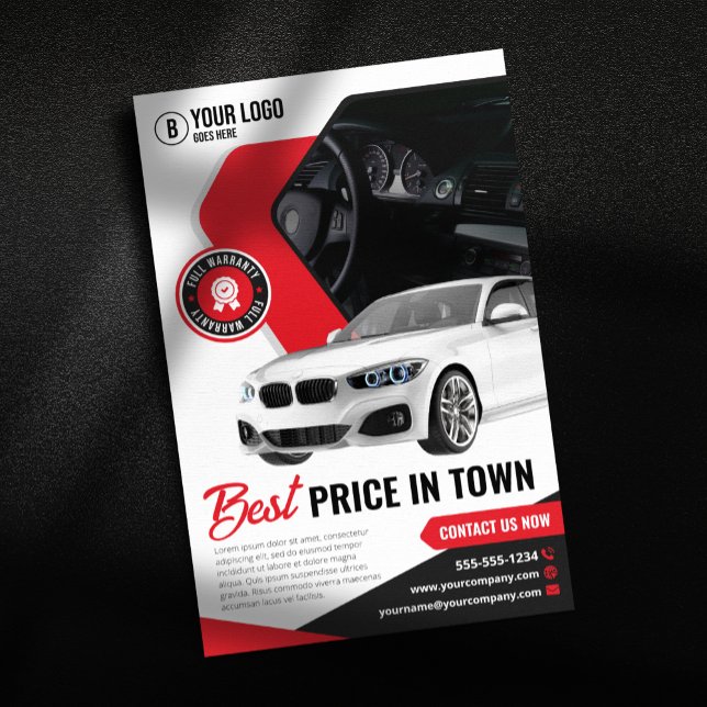 Eye-Catching Car Dealership Car Rental Car Hire  Flyer (Creator Uploaded)