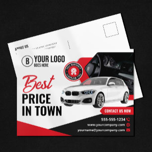 Eye-Catching Car Dealership Car Rental Car Hire  Postcard