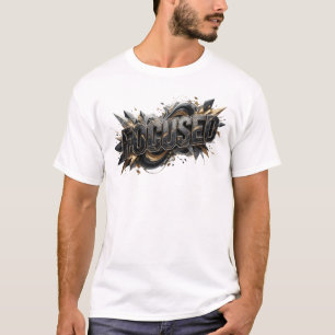 Eye-Catching Colourful FOCUSED Text Design T-Shirt