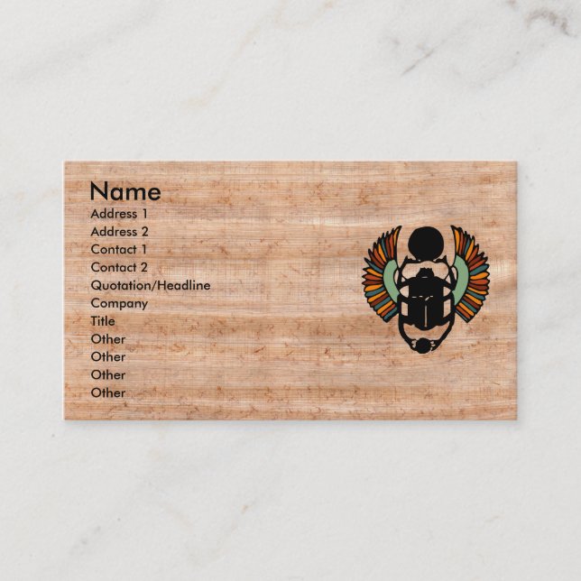 Eye-catching Egyptian Papyrus Business Card (Front)
