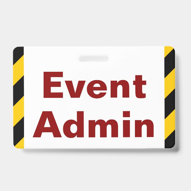 Eye-Catching "Event Admin" Badge ID Badge (Front)