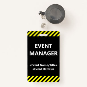 Eye-Catching "EVENT MANAGER" Badge ID Badge