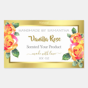 Eye Catching Gold and White Floral Product Labels