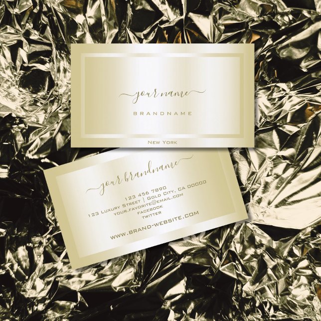 Eye Catching Gold Effect with Frame Professional Business Card (Creator Uploaded)