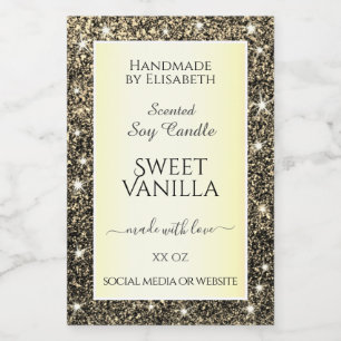 Eye Catching Gold Glitter Product Labels Beauty &