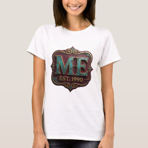 Eye-Catching Gold ME EST 1990 Bold Design T-Shirt