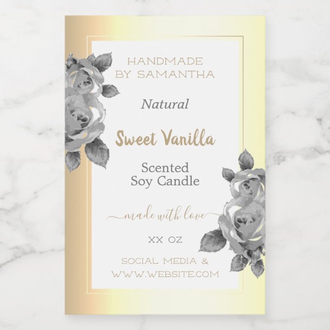 Eye Catching Gold Product Labels Candles Beauty & (Single Label)