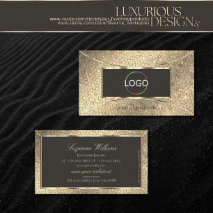 Eye Catching Gold Snake and Dark Brown with Logo Business Card