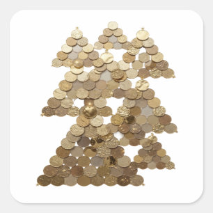 Eye-Catching Gold TREE Decal Art Square Sticker