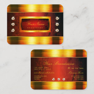 Eye Catching Gold with Dark Red Marble Patterns Business Card