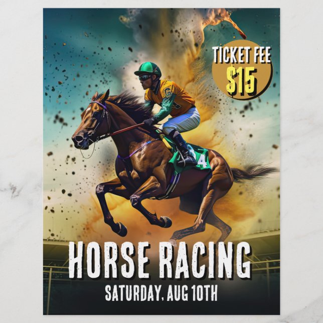 Eye-Catching Horse Racing Flyer  (Front)