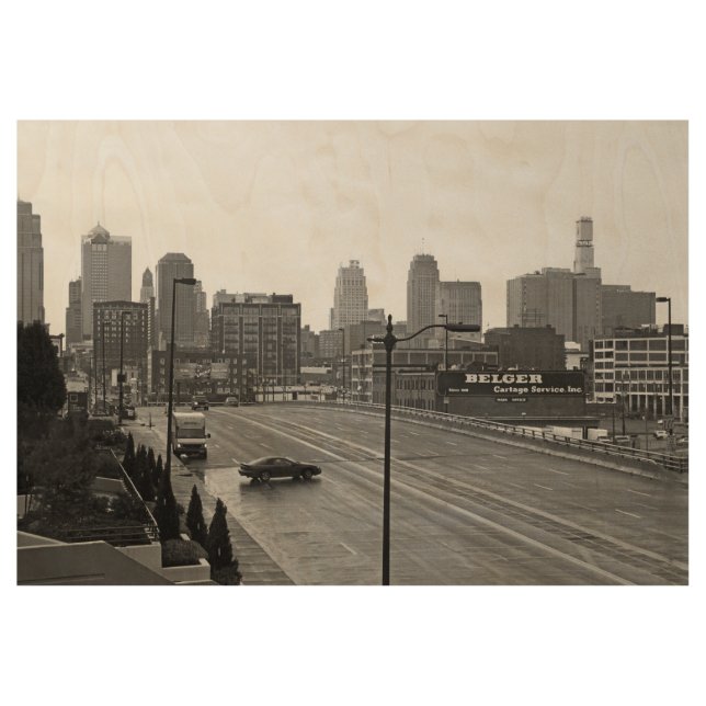 Eye-catching Kansas City, Missouri Skyline Photo Wood Poster (Front)