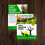 Eye-Catching Lawn Care Flyer-Green & Professional Flyer<br><div class="desc">This professional and visually appealing flyer is designed to attract new customers for lawn care and landscaping businesses. The vibrant green colour scheme and high-quality images create an inviting aesthetic, while the clear and concise messaging highlights your services and special offer. Key Features: Bold & Engaging Design: The flyer's vibrant...</div>