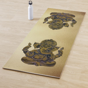 Eye-catching Metal Ground Indian Elephant Ganesh Yoga Mat