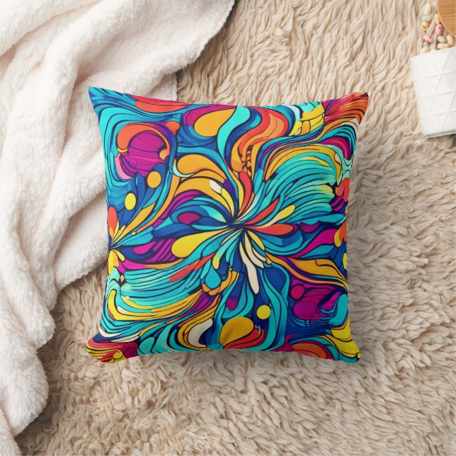 Eye-catching Neon Abstract Pattern Cushion (Blanket)
