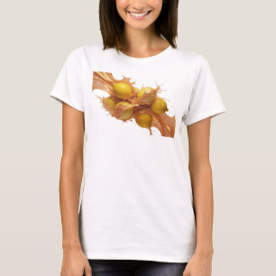 Eye-Catching Orange Abstract Lemons Fashion Art T-Shirt