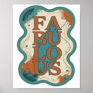 Eye-Catching Orange FABULOUS 3D Text Art Poster