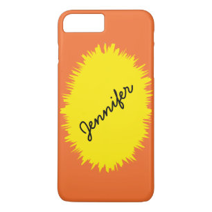 Eye catching Orange & Yellow, Personalised Name iPhone 8 Plus/7 Plus Case