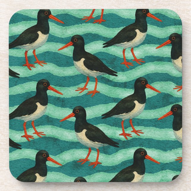 Eye Catching Oyster Catcher Coaster (Front)