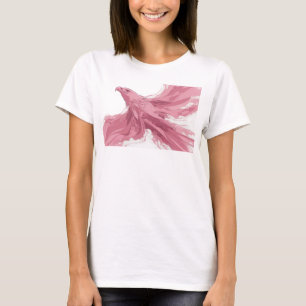 Eye-Catching Pink Abstract Eagle Graphic Design T-Shirt