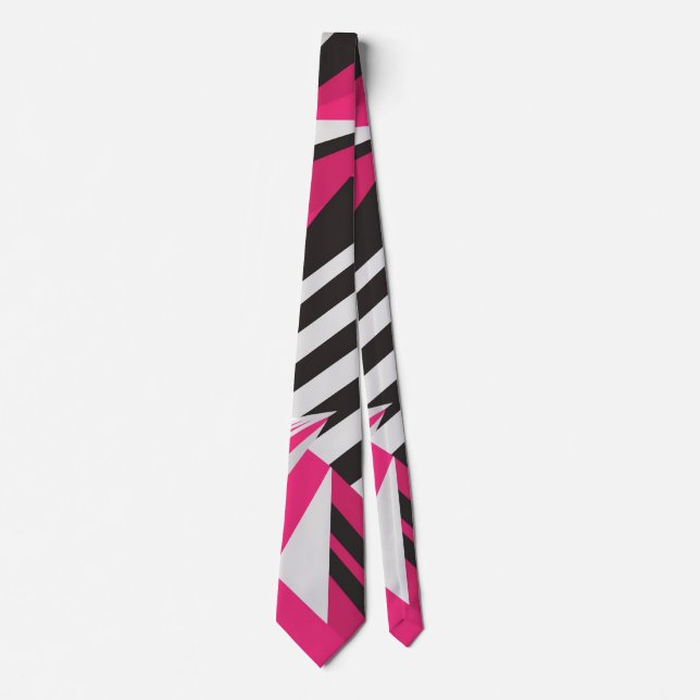 Eye-catching Pink and White Necktie (Front)