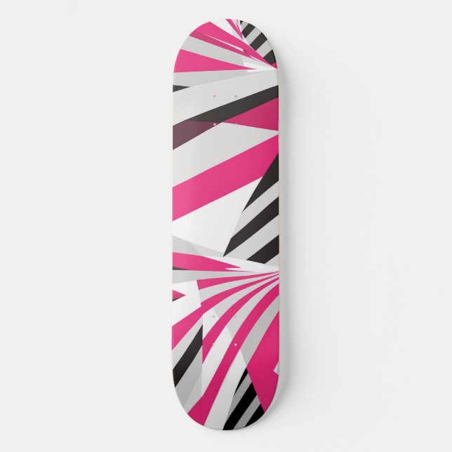 Eye-catching Pink and White Skateboard for Girls (Front)
