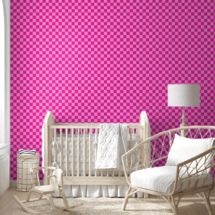 Eye-Catching Pink Chequerboard Wallpaper