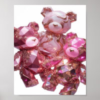 Eye-Catching Pink GEMSTONE BEARS 3D Text Art