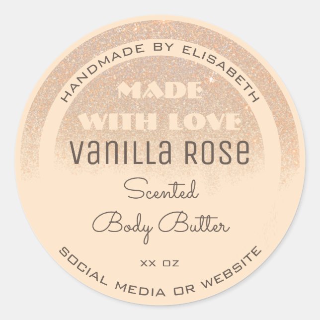 Eye Catching Product Label Cream Gold Glitter Rain (Front)