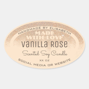 Eye Catching Product Label Cream Gold Glitter Rain