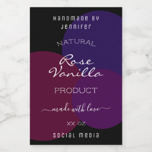 Eye Catching Product Label Purple Circles on Black