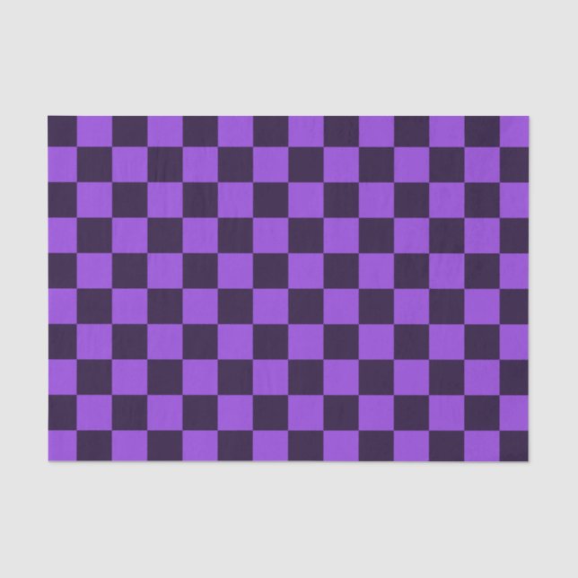 Eye-Catching Purple and Lavender chequerboard  Tissue Paper (Front)