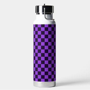 Eye-Catching Purple and Lavender chequerboard Water Bottle